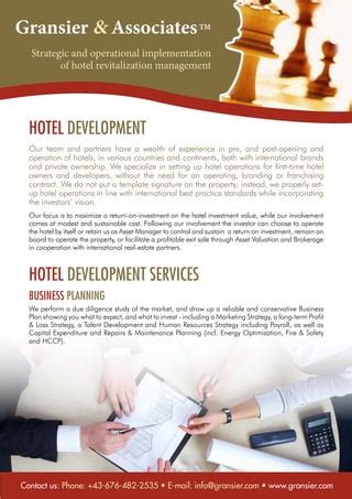 Hotel Development Services .